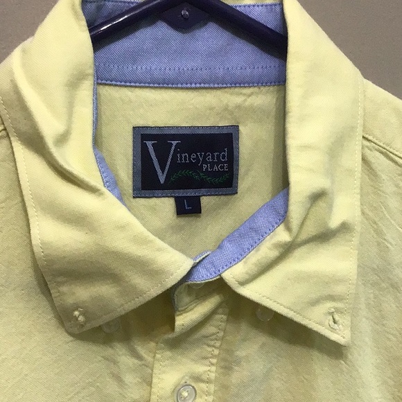 Vineyard Place Yellow Button Down - Picture 2 of 3